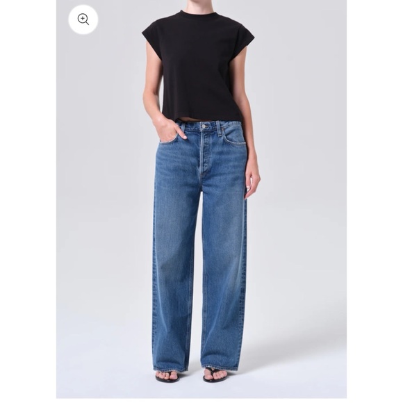 AGOLDE Low Slung Wide-Leg Baggy Jeans Essence Blue 28 - Picture 3 of 13